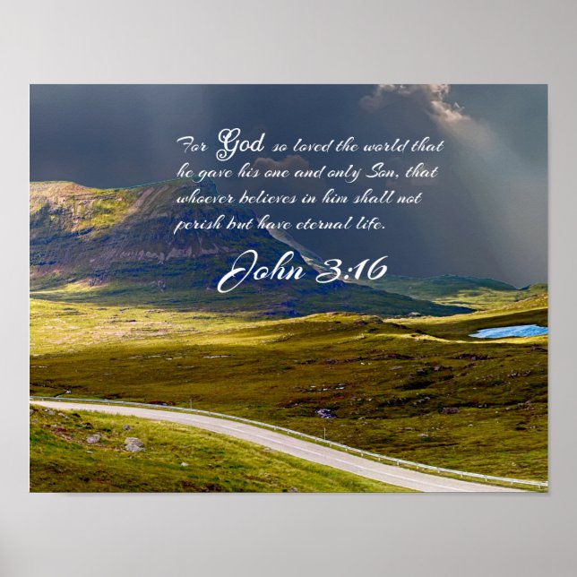 John 3:16 #9 NIV - Escritura Arte Muro Cristiano (Frente)