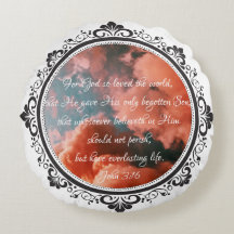 John 3:16 Almohada de acento redondeado