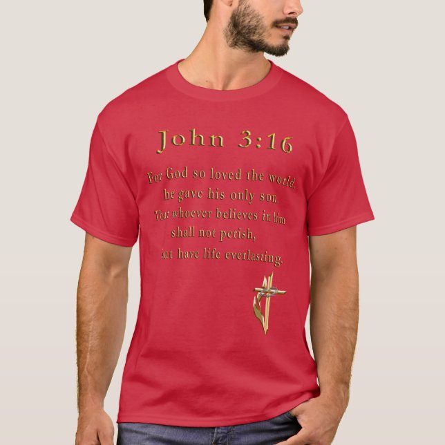 John 3:16 camisetas cristianas (Anverso)