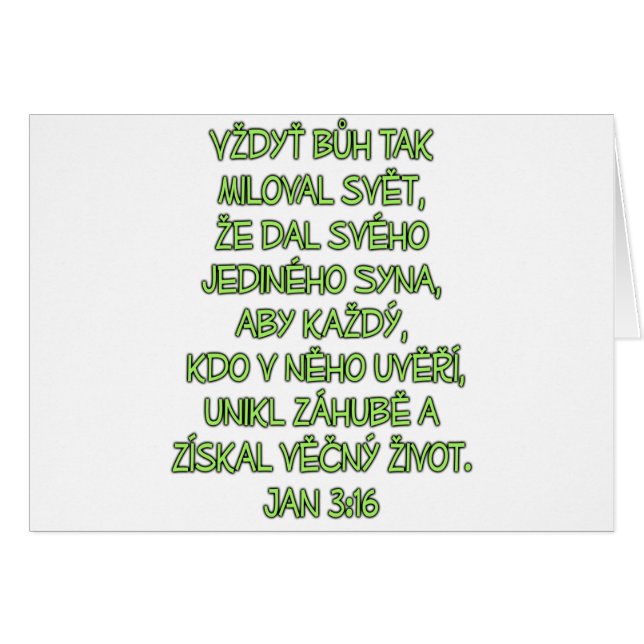 John 3:16 Checo (Anverso (Horizontal))