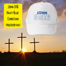 John 3:16 Gorra cristiano azul de la Marina