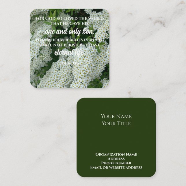 John 3:16 Personalizado de foto de flor de tarjeta (Anverso / Reverso)