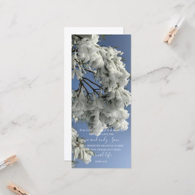 John 3:16 Personalizado Texto | Naturaleza de niev (Anverso/Reverso In Situ)