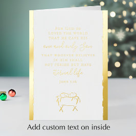 John 3:16 Personalized Elegant Christmas Gold