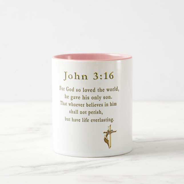 John 3:16 regalos cristianos tazas de café de dos  (Centro)
