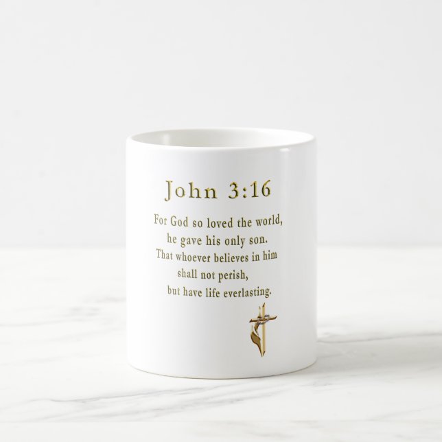 John 3:16 taza de café cristiana (Centro)