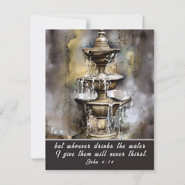 John 4:14 Quien beba el agua que le doy tarjeta (Anverso)