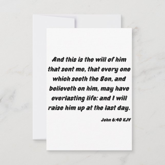 John 6:40 KJV Biblia Verse Tarjeta de felicitación (Anverso)