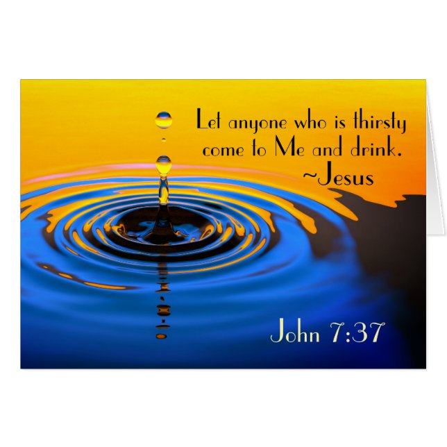 John 7:37 Cualquiera que tenga sed venga a mí, Car (Anverso (Horizontal))