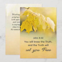 John 8:32 La verdad te dará una tarjeta plana Bíbl