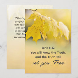 John 8:32 La verdad te dará una tarjeta plana Bíbl