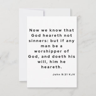 John 9:31 KJV Biblia Verse Tarjeta de felicitación