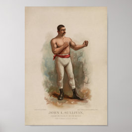 John L. Sullivan - Pugilista Campeón - Impresión a