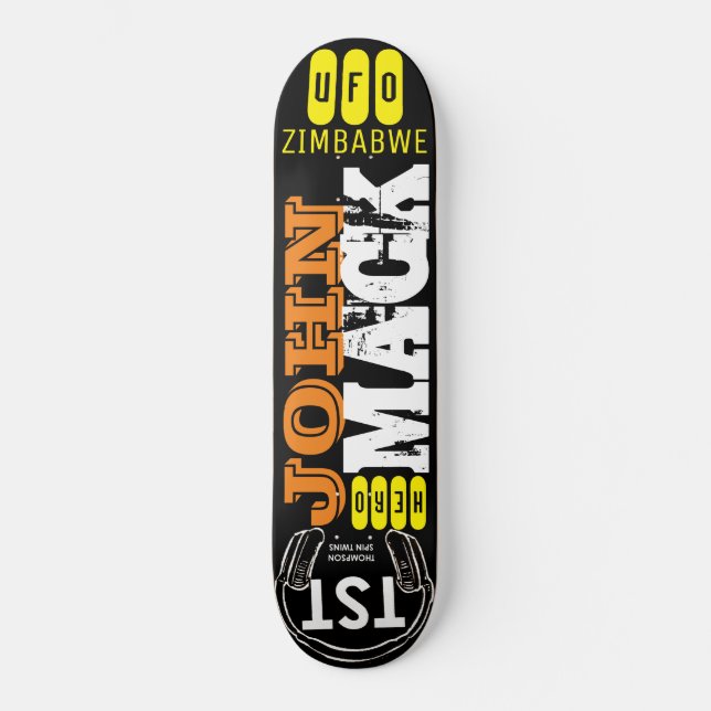 JOHN MACK UFO Zimbabwe Skateboard (Anverso)