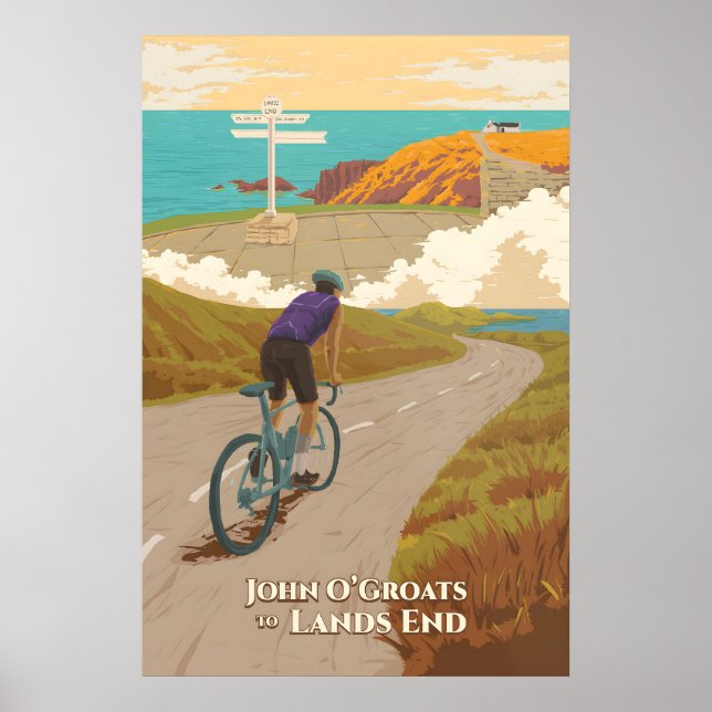 John OGroats a Lands End Póster de viaje en bicicl (Frente)