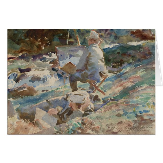 John Singer Sargent - Artista en su caballete (Anverso (Horizontal))