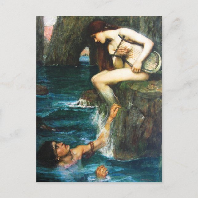 John William Waterhouse la postal de la sirena (Anverso)