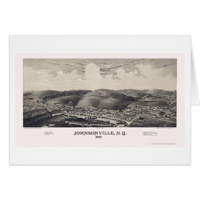 Johnsonville, mapa panorámico de NY - 1887 (Anverso (Horizontal))