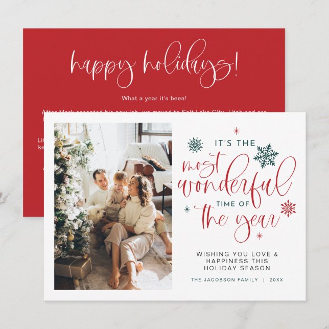 JOLIE Boho Tarjeta de Navidades de tiempo más mara (Anverso / Reverso)