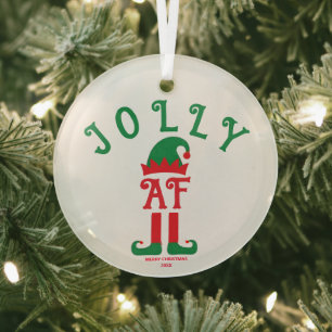 Jolly AF - Ornamento de Navidad, elfo del ayudante