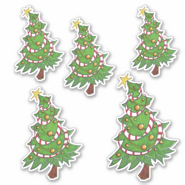 Jolly Christmas Tree Vinyl Cut pegatinas (Anverso)
