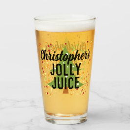 Jolly Juice Funny Custom Name Navidades Beer Glass