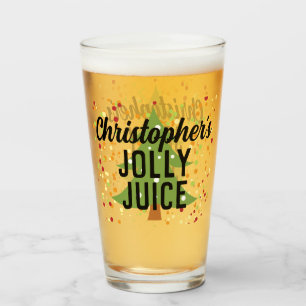 Jolly Juice Funny Custom Name Navidades Beer Glass