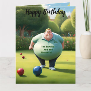 Jolly Lawn Bowler Man, tarjeta de cumpleaños grand