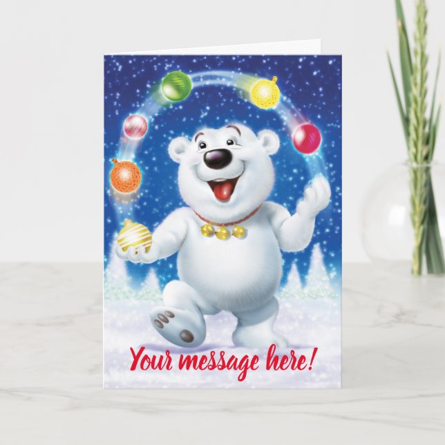 Jolly malabarismos tarjeta de Navidades del person (Anverso)
