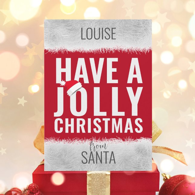 Jolly Navidades de la tarjeta navideña no fotográf (Jolly Christmas Card to send to your jolly best friend)