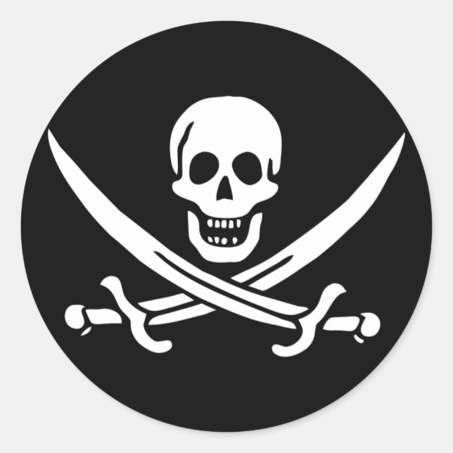 Jolly Roger Pegatina de bandera pirata (Anverso)