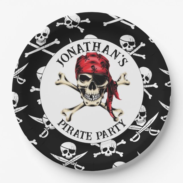 JOLLY ROGER  PIRATA Plato de Papel (Anverso)