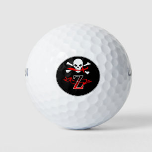 Jolly Roger Z Monogram Iniciales Bolas de Golf