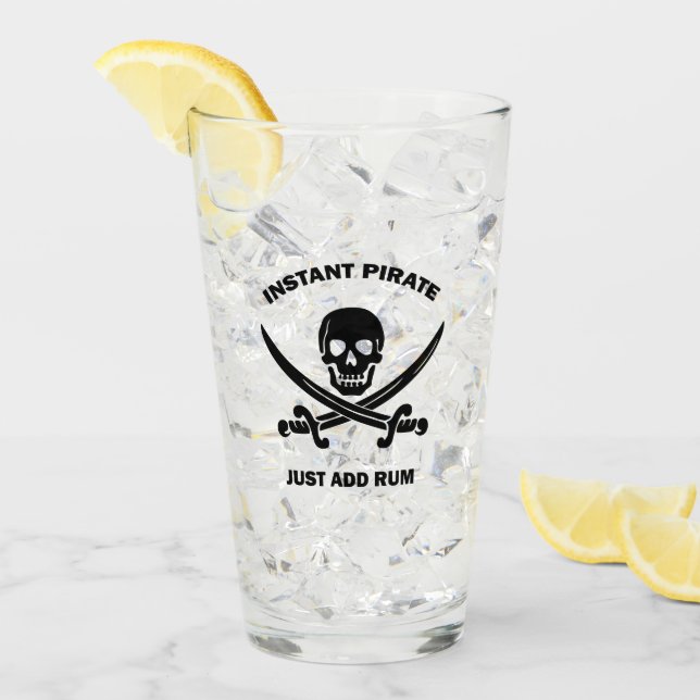 Jolly Rogers Instant Pirate Add Rum Glass (Anverso (hielo))