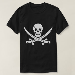 Jolly Rogers Pirate Mens Camiseta negra