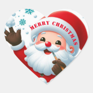 Jolly Santa Classic Round Pegatinas