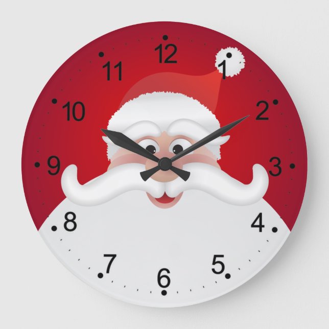 Jolly Santa Navidades Reloj de pared redondo (gran (Anverso)