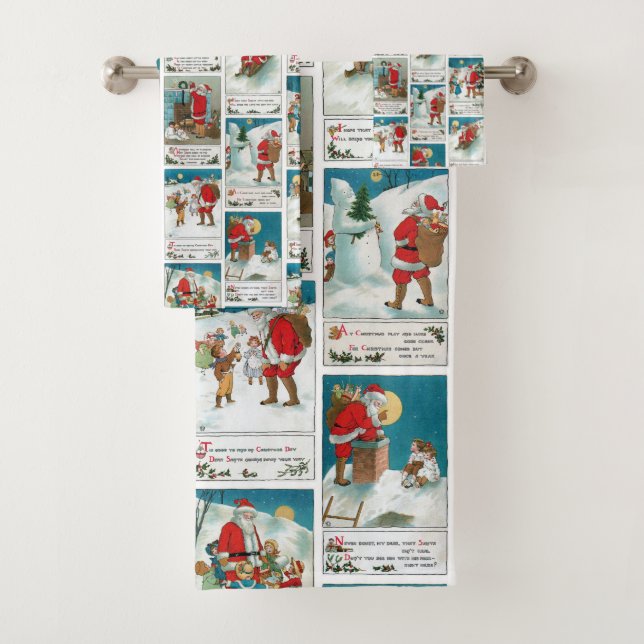 Jolly Vintage Santa Winter Fun Collage (In situ)
