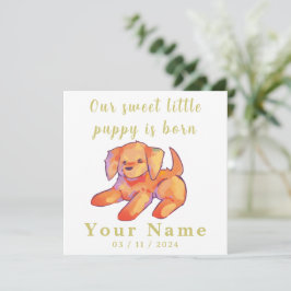 Jongen, meisje geboortekaartje, golden retriever, 