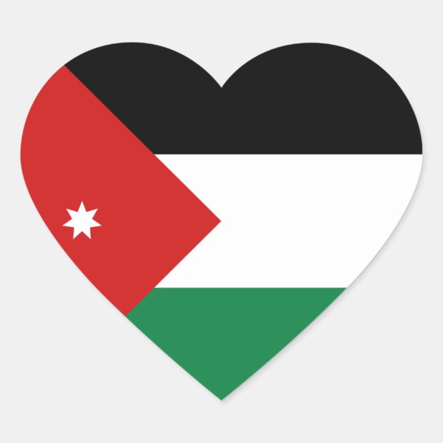 Jordan Flag Heart Pegatina (Anverso)