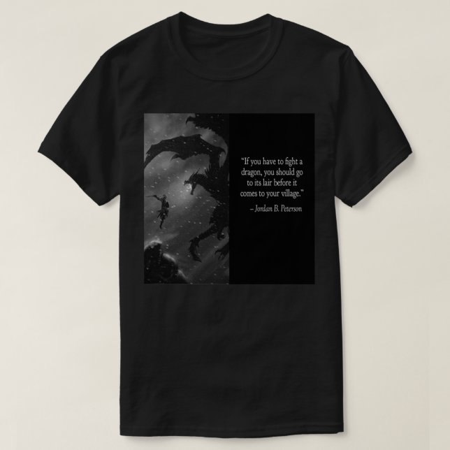 Jordan Peterson lucha contra el dragón - camiseta  (Diseño del anverso)