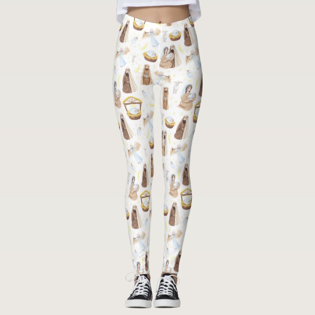 Joseph y Mary Navidad Leggings (Anverso)