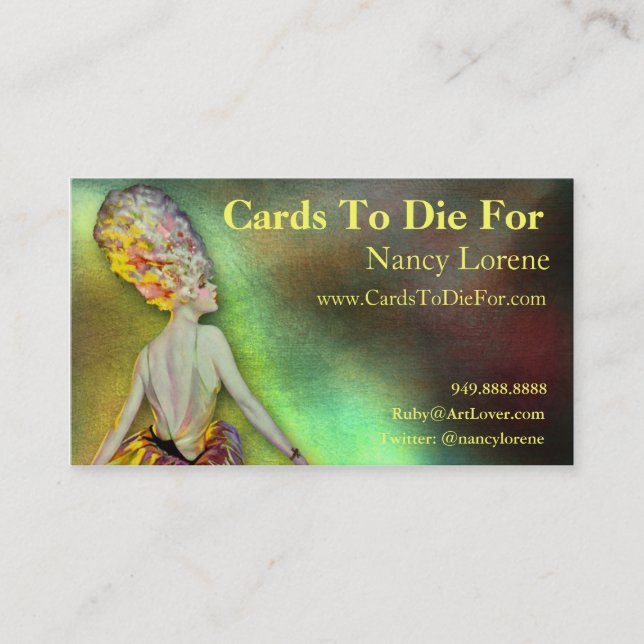 Josette en amarillo - tarjetas de visita (Anverso)