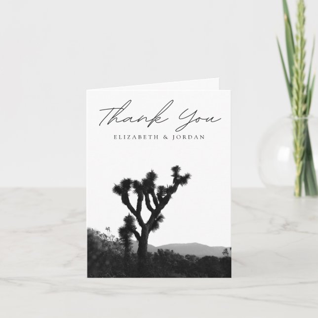 Joshua Tree Black & White Blank Tarjeta de agradec (Anverso)