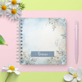 JOURNAL MUTED flores azules personalizado cuaderno