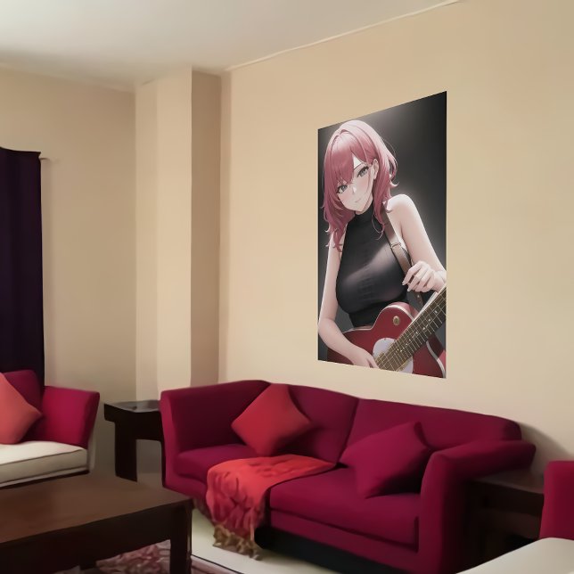 Joven animadora tocando guitarra | Poster de arte  (Subido por el creador)
