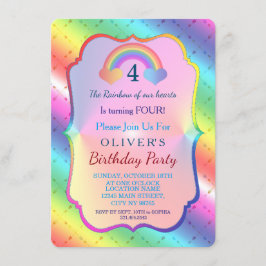 Joven arcoiris arroja invitación de cumpleaños a B