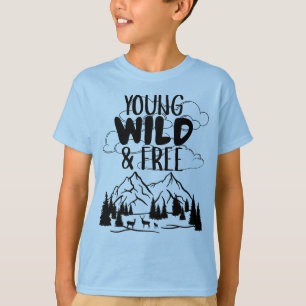 Joven camiseta de aventuras salvajes y libres para