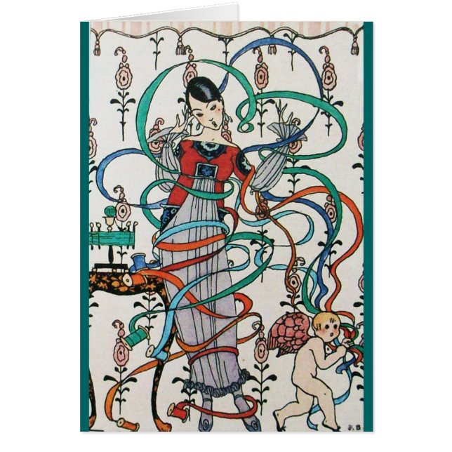 JOVEN CHICA, COLORIDAS BARRAS DE RIBÓN, CUPIDAS, C (Frente)