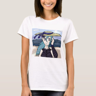 Joven Chica Con Gorra En Camiseta Gráfica De Playa